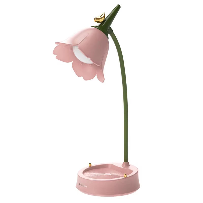 Flower LED Desk Lamp – Touch Control Eye-Caring Reading Light for Bedroom, Study Desk & Home Office
