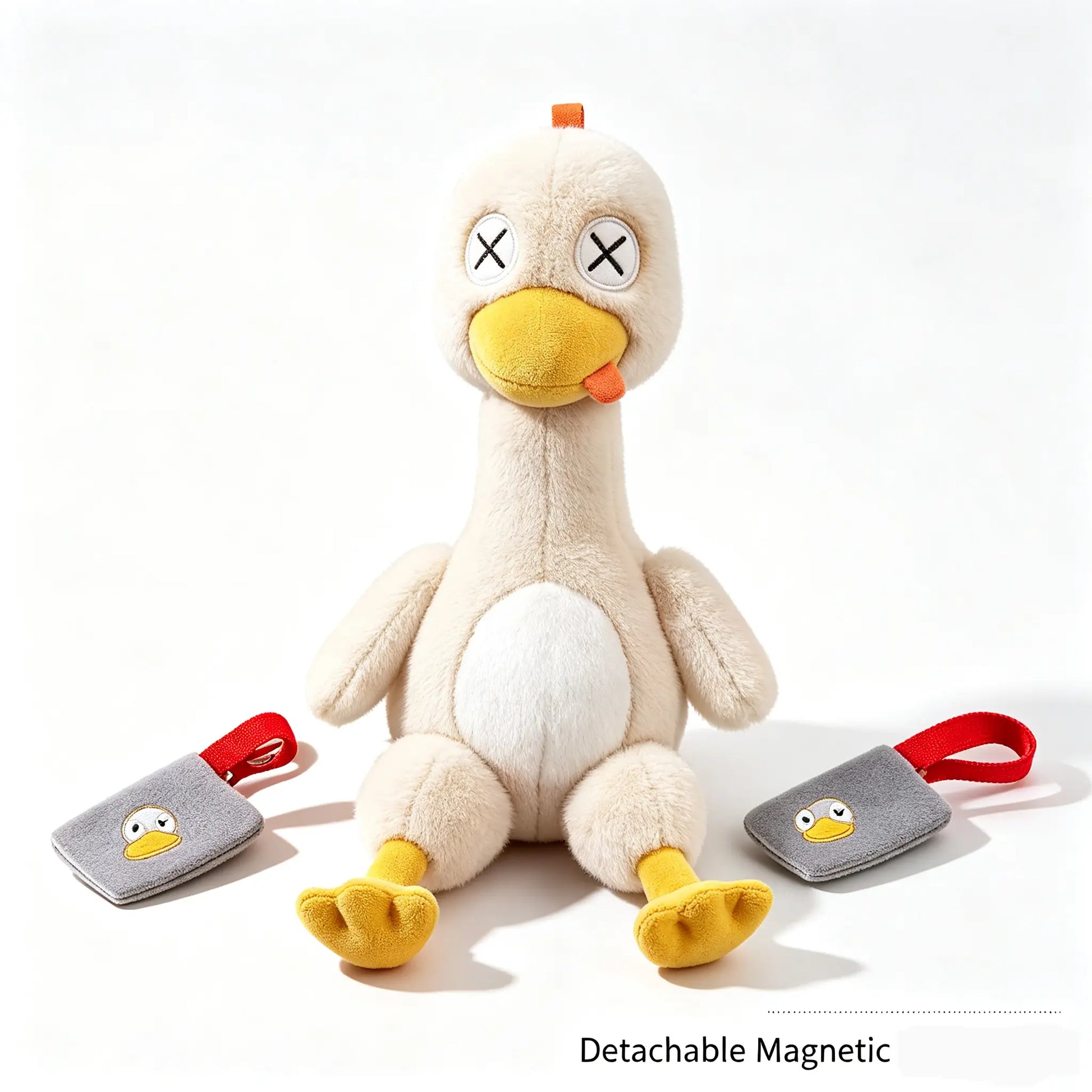 Detachable Magnetic Salted Duck Plush Toy with Cleaver Pendant – Funny Take-Apart Stuffed Animal, Interactive Parent-Child Game, Novelty Gift & Fridge Decor for Kids & Adults