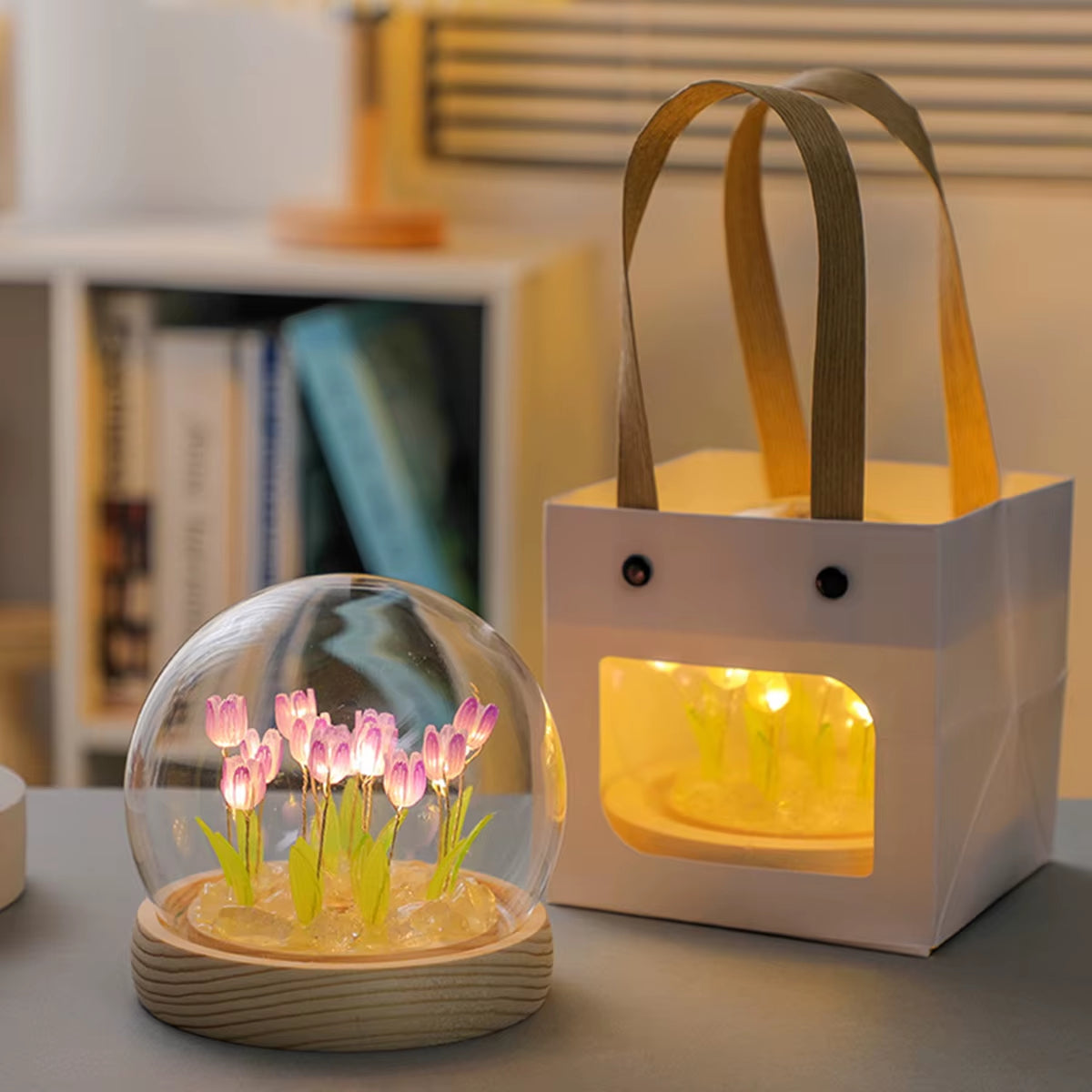 DIY Tulip LED Night Light – Handmade Battery-Operated Tulip Flower Table Lamp for Bedroom, Bedside & Home Decor (10/20 PCS)