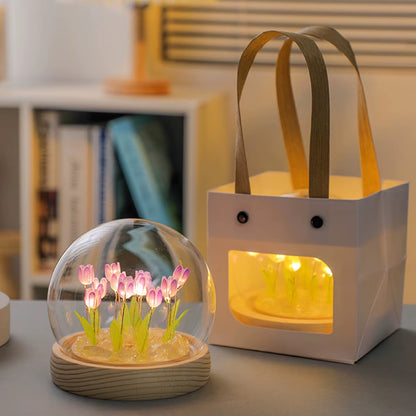 DIY Tulip LED Night Light – Handmade Battery-Operated Tulip Flower Table Lamp for Bedroom, Bedside & Home Decor (10/20 PCS)