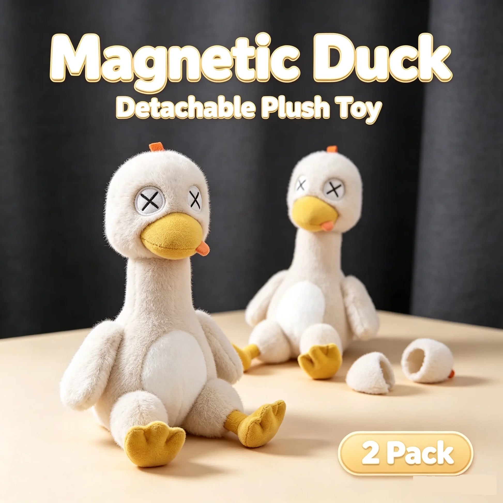 Detachable Magnetic Salted Duck Plush Toy with Cleaver Pendant – Funny Take-Apart Stuffed Animal, Interactive Parent-Child Game, Novelty Gift & Fridge Decor for Kids & Adults