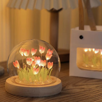 DIY Tulip LED Night Light – Handmade Battery-Operated Tulip Flower Table Lamp for Bedroom, Bedside & Home Decor (10/20 PCS)