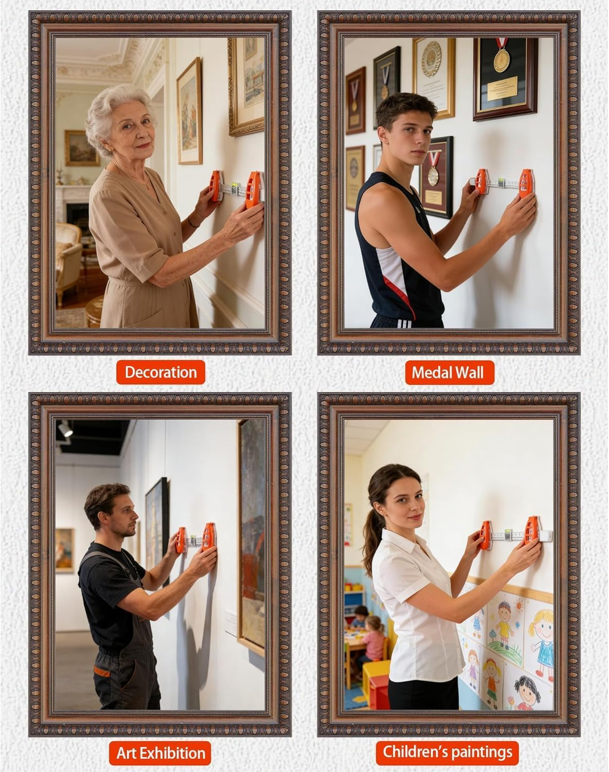 Picture Hanging Tool with Built-In Level – Precision Wall Mount Alignment Ruler for Photo Frames, Artwork & Home Decor
