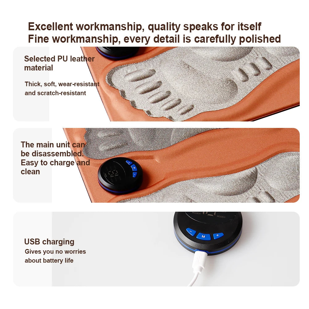 Rechargeable EMS Foot Massager Pad – Electric Muscle Stimulator Mat for Foot Relaxation, Pain Relief & Improved Circulation